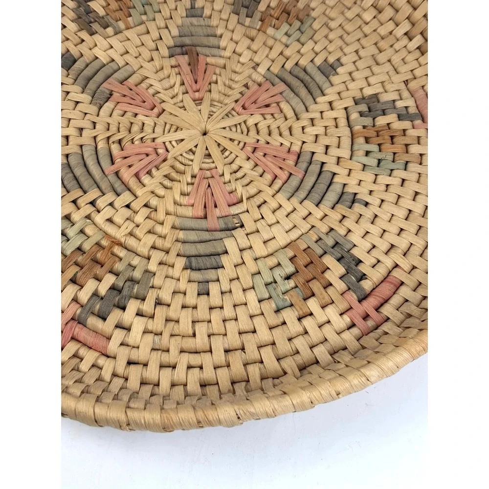 Vintage Southwestern Hand Woven Coil Basket Bowl‎ Native Style Wall Decor 16